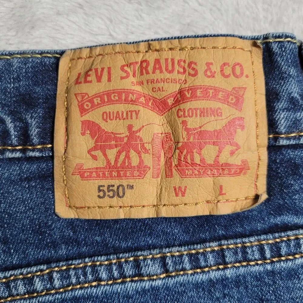 Levi's 550 Jeans Mens 54x30 Blue Med Wash Relaxed Tapered Stretch Denim Big Tall